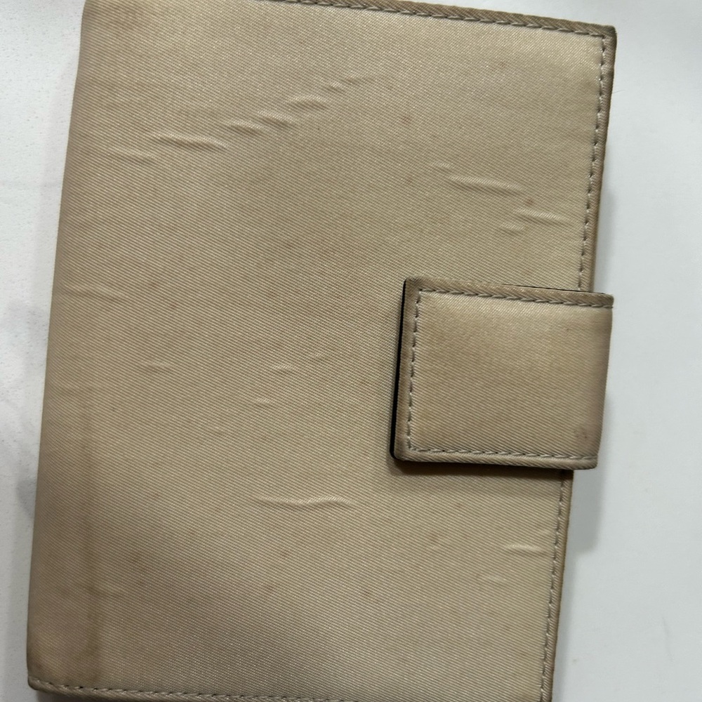 Beige Textured Wallet Prada